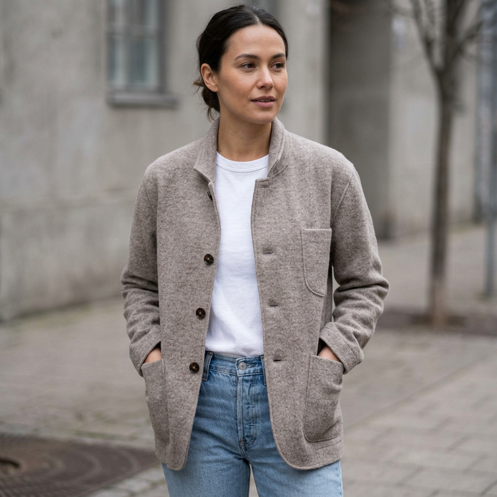 Oversized Knitted Cardigan - outdoor