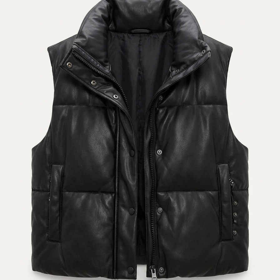 Cropped Padded Gilet - studio