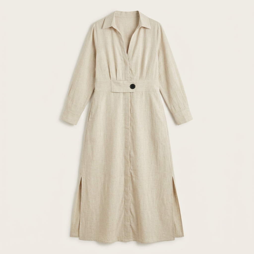 Belted Maxi Shirt Dress - studio