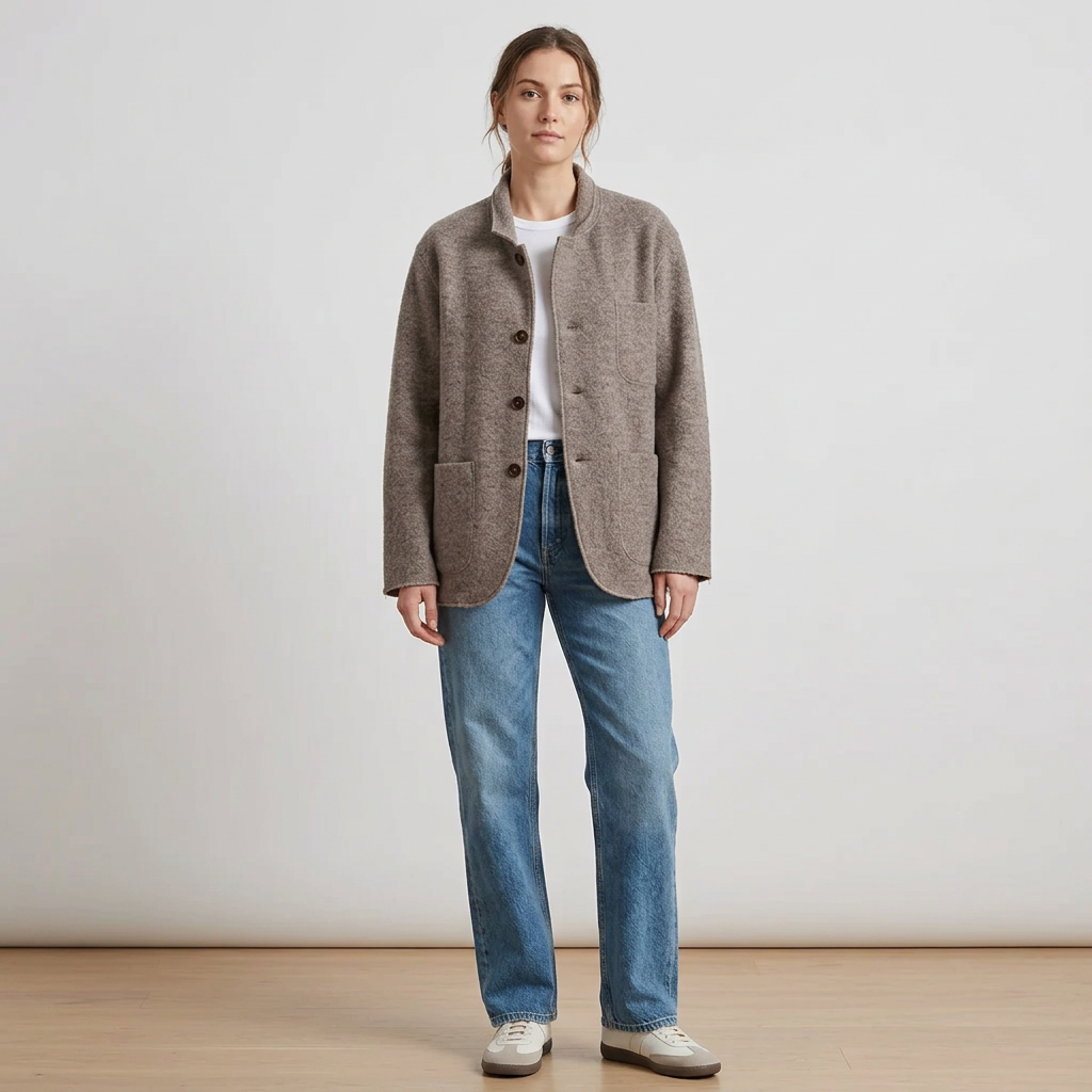 Oversized Knitted Cardigan - model