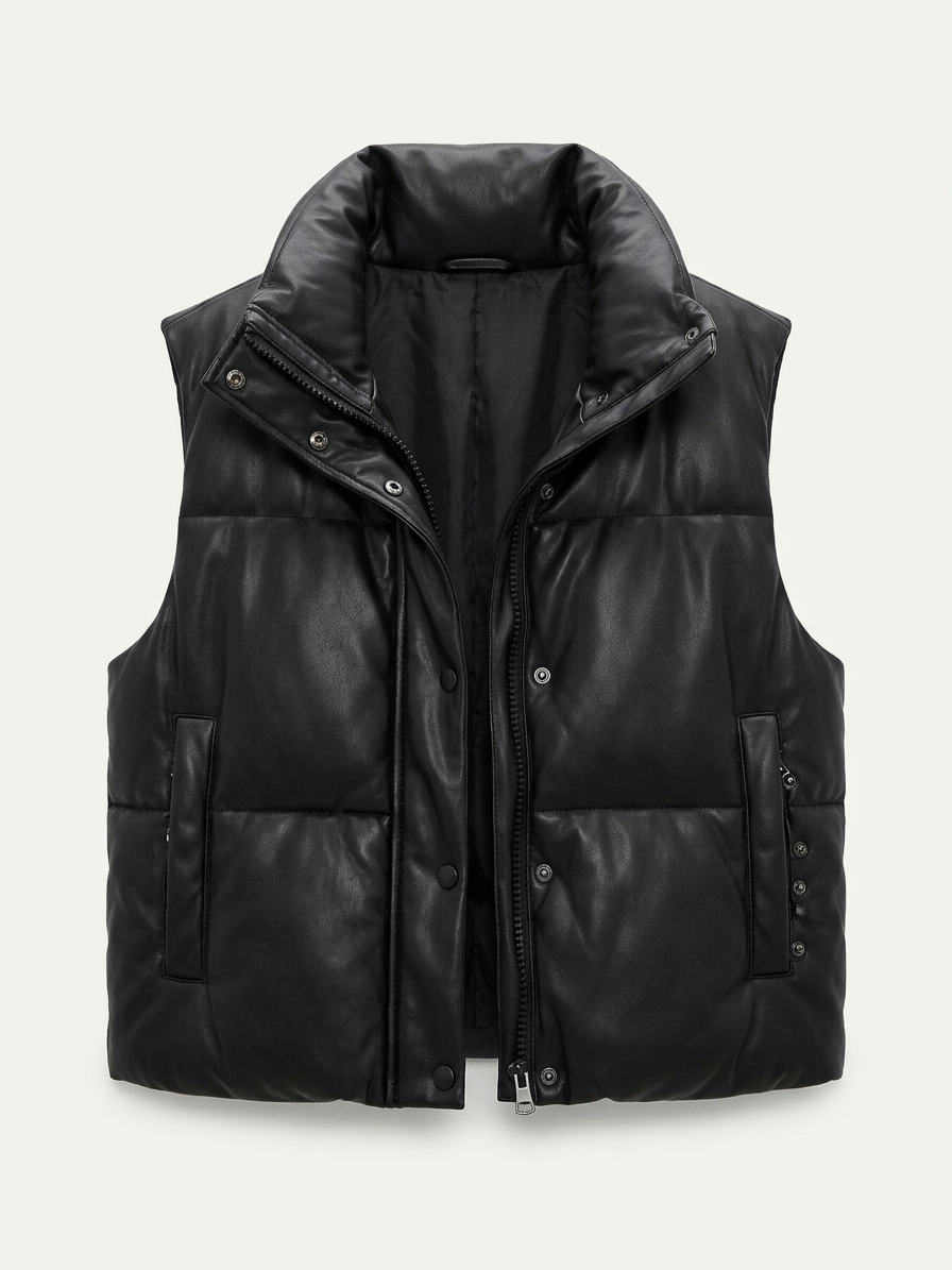 Cropped Padded Gilet - studio