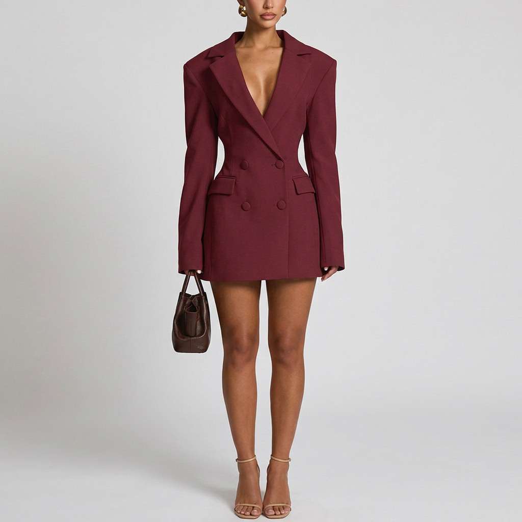 Double Breasted Tailored Blazer - model